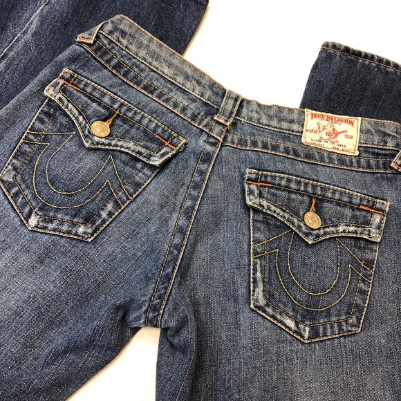 True Religion Med Wash Flare Sect Joey Jeans Sz 28 - Picture 4 of 8